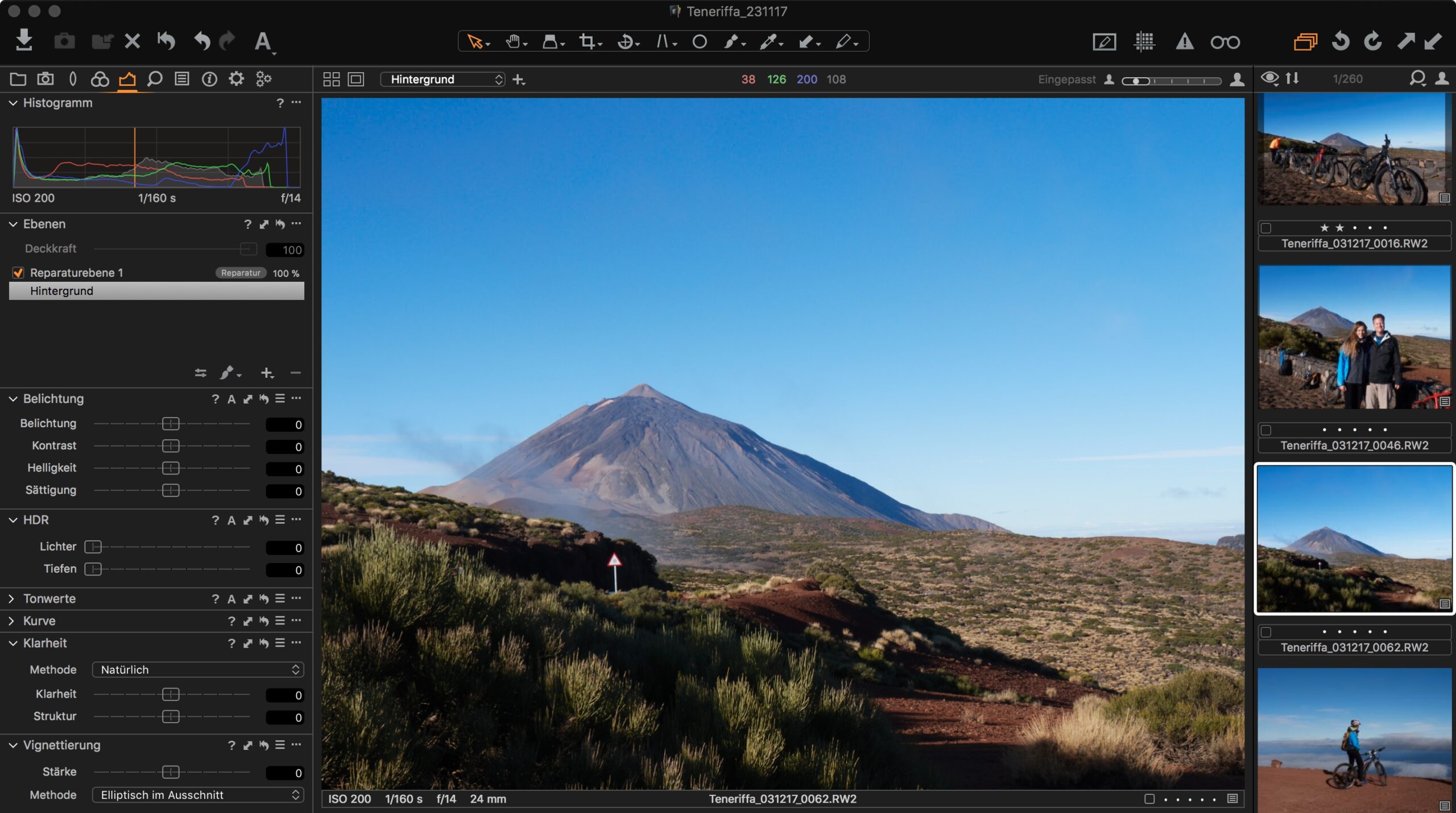 Capture One 11 - Blick auf den Bildschirm