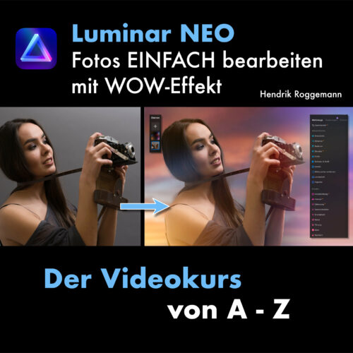 Lichtstimmungswechsel in der Fotografie, Person mit Kamera, Bildbearbeitung mit Luminar Neo.